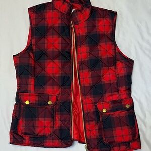 St. John's Bay Red and Black Plaid Vest